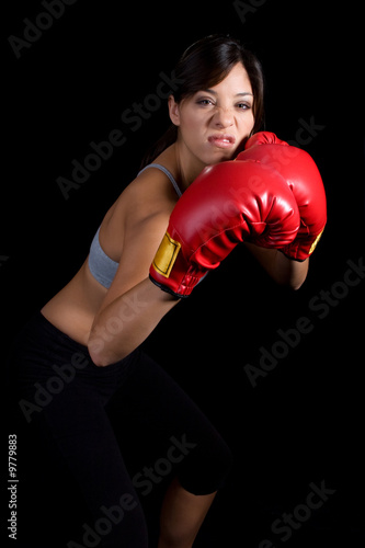 Aggressive Boxing Woman