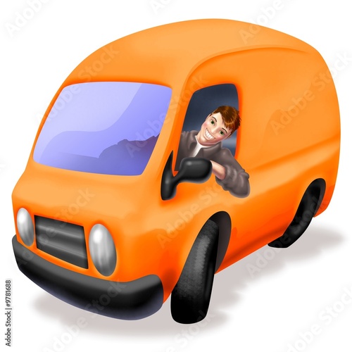 furgone arancio photo