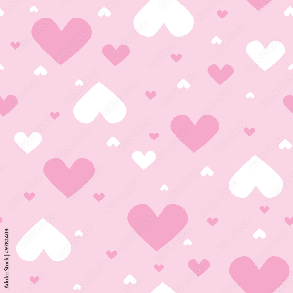 seamless pattern with hearts, vector illustration