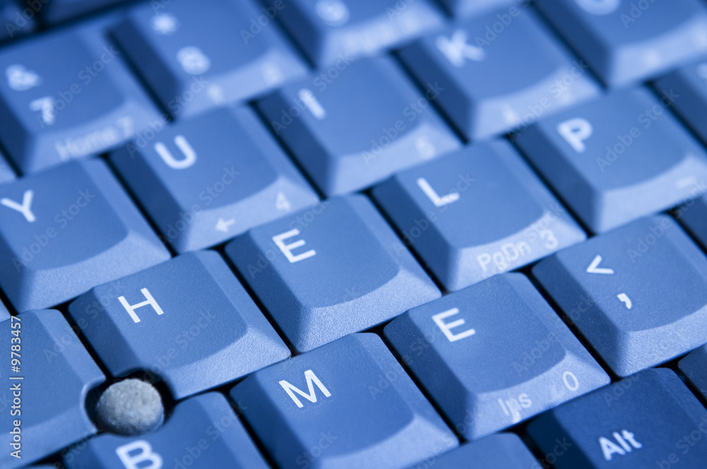 close up view of computer keyboard with help me keys close up view of computer keyboard with help me keys
