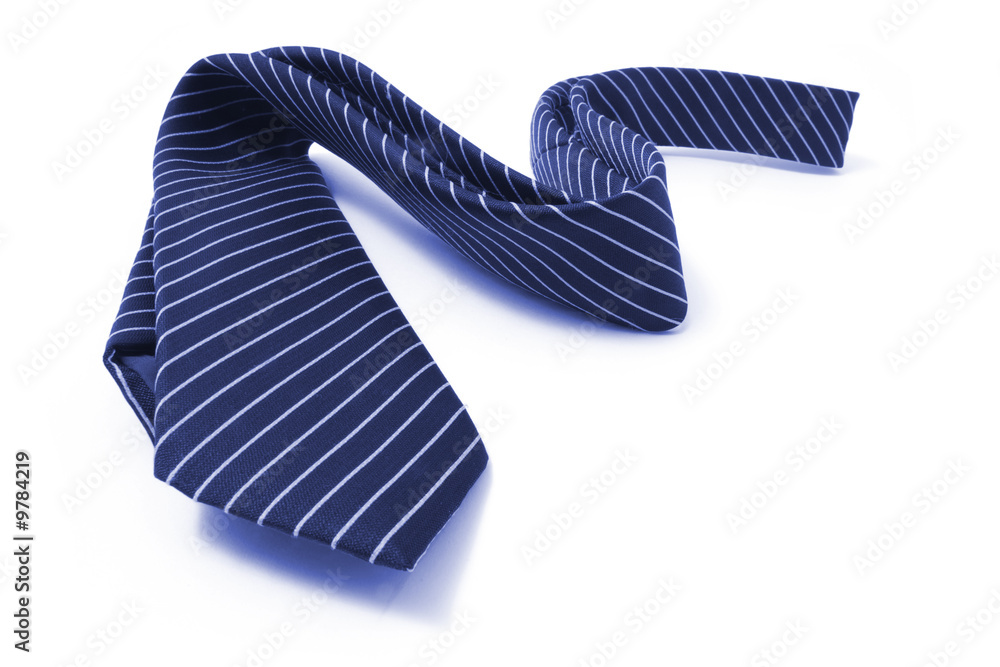 Pinstriped Necktie on Isolated White Background Pinstriped Necktie on Isolated White Background