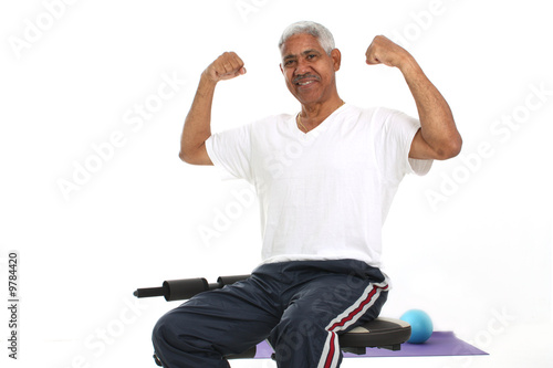 Senior Minority Man Working...