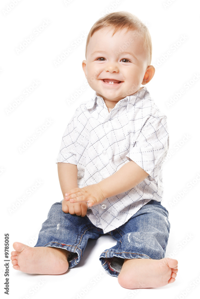 Smiling country baby-boy. Isolated Smiling country baby-boy. Isolated