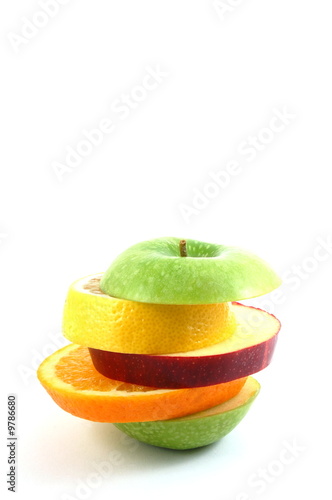 fresh fruits isolated on  a white background