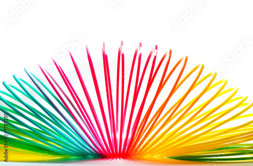 varicoloured spring on a white background