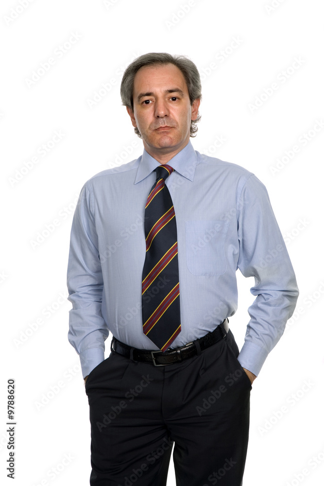 mature business man portrait in white background mature business man portrait in white background