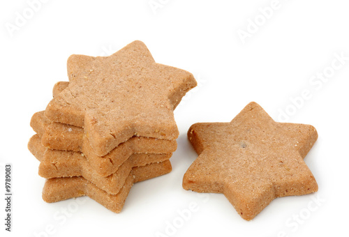 Star shape spice-cakes isolated on white background photo