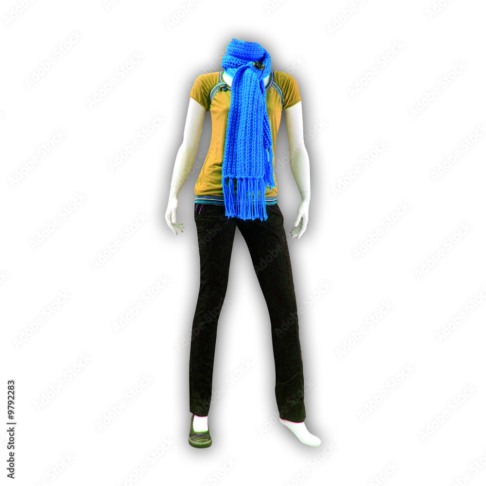 Mannequin à l'écharpe bleu