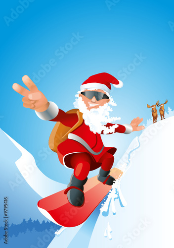 Snowboard Santa