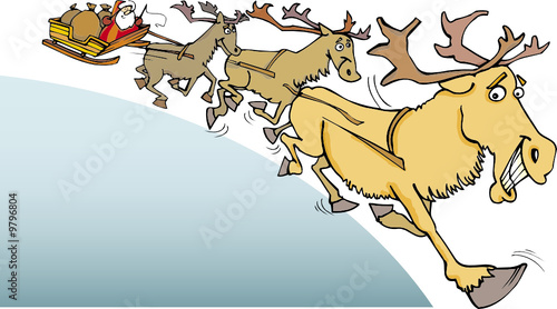 Santa Claus and reindeers