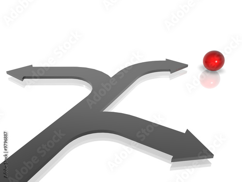 3D render business concept: The right choice.