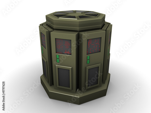 An isolated computer node on white background