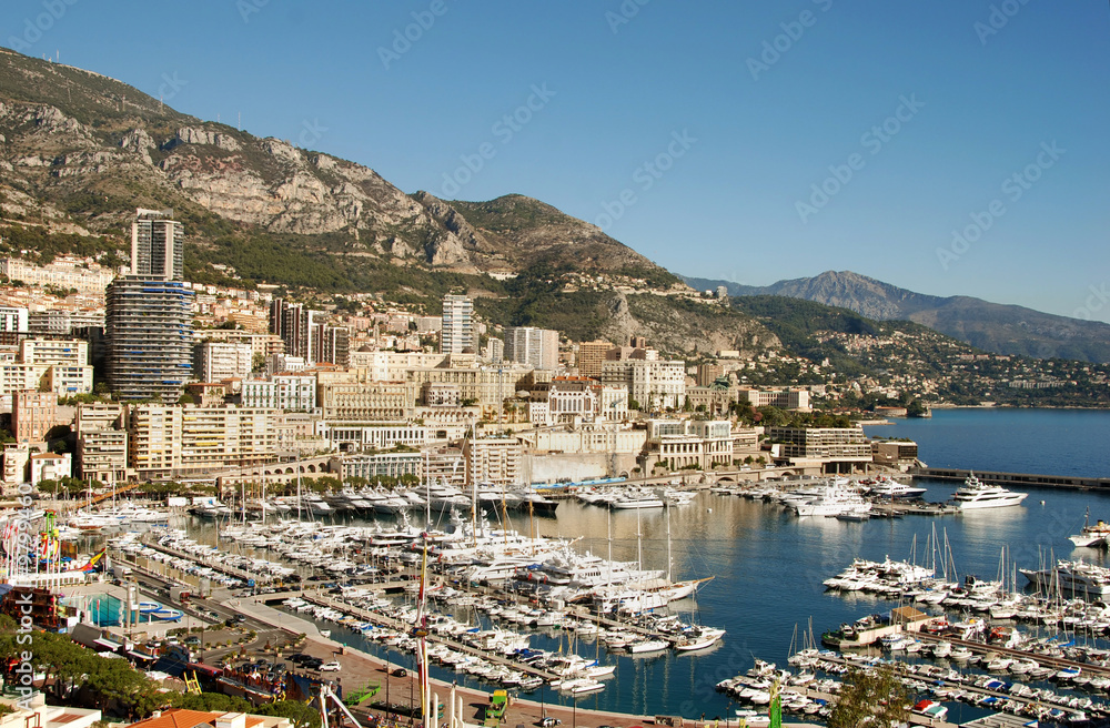 Aerial view of the marina in Monte Carlo