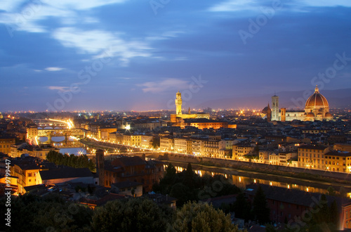 Italien  Florenz  Toskana Nacht Ansicht
