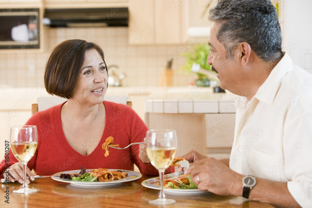 Elderly Couple Enjoying meal,mealtime Together