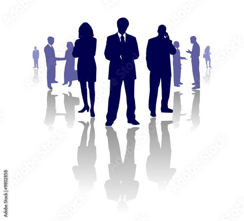 silhouettes of business people