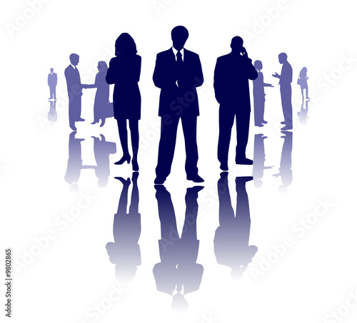 silhouettes of business people