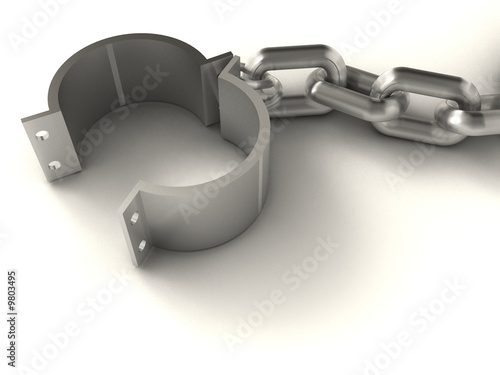 фотографія Prison chain suggesting freedom - rendered in 3d