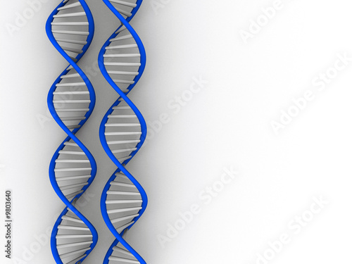 Conceptual chemistry scene - DNA structure - 3d render