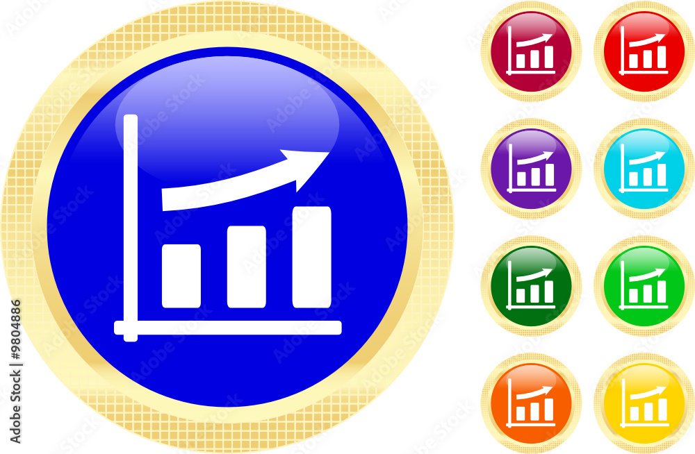Icon of business graph on battons Icon of business graph on battons