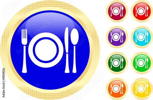 Icon of flatware on buttons