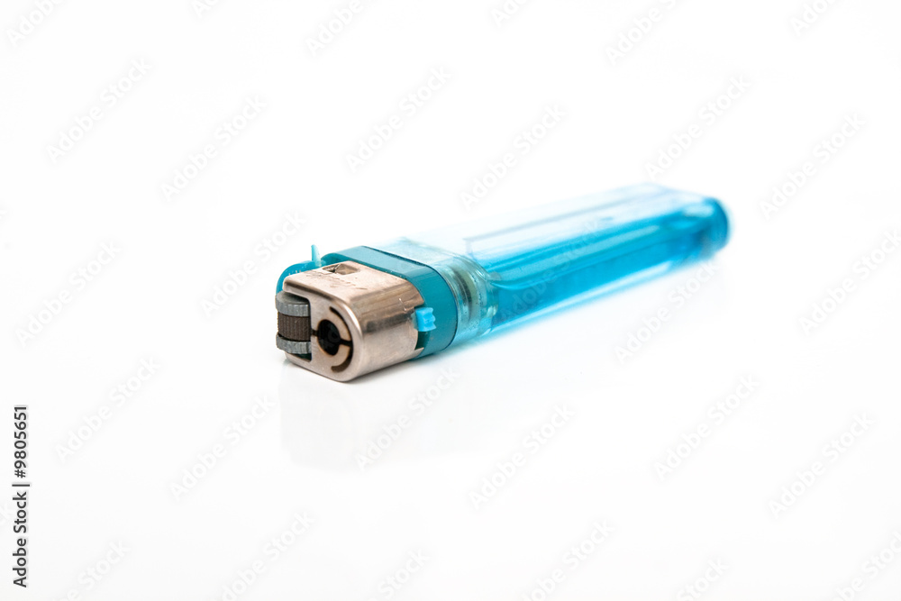 blue cigarette lighter isolated on white blue cigarette lighter isolated on white