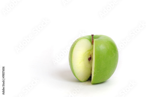 Close up of a green sliced ...