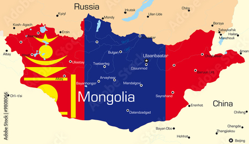 Vector map of Mongolia coun...