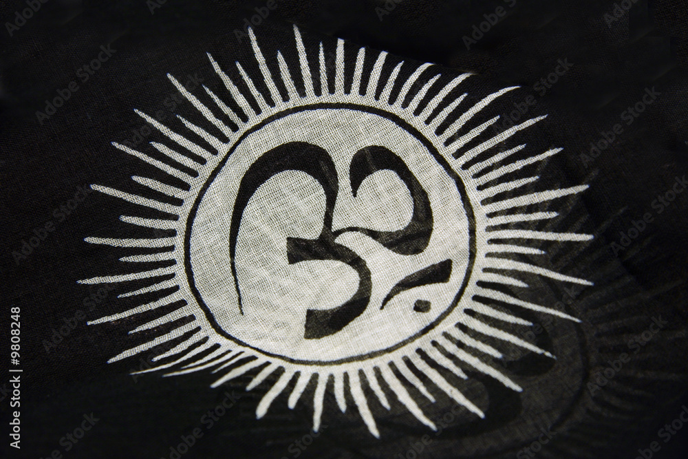 Fototapeta premium Tejido con símbolo hindú