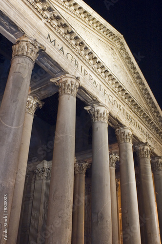 Italy Older Pantheon facade in Rome