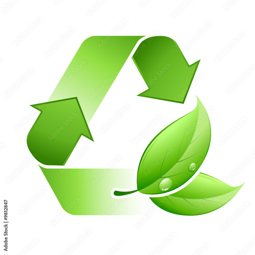 Logo recyclage à feuilles