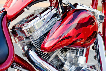 Tableau sur plexiglas Moto Moto classique sur fond neutre épuré  © Photo13