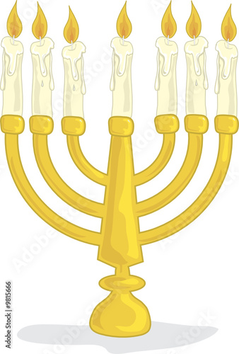 Illustration of Hanukah candles burning