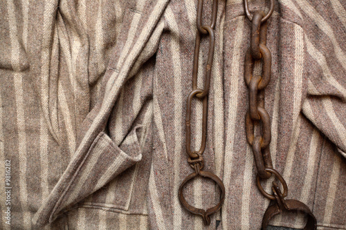 Billede på lærred prisonner chains and clothes under communist system in romania