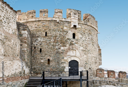 Old byzantine fortification at Thessaloniki city in Greece photo