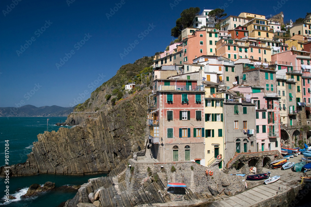 View to Riomaggiore - one of the villages in Cinque Terre