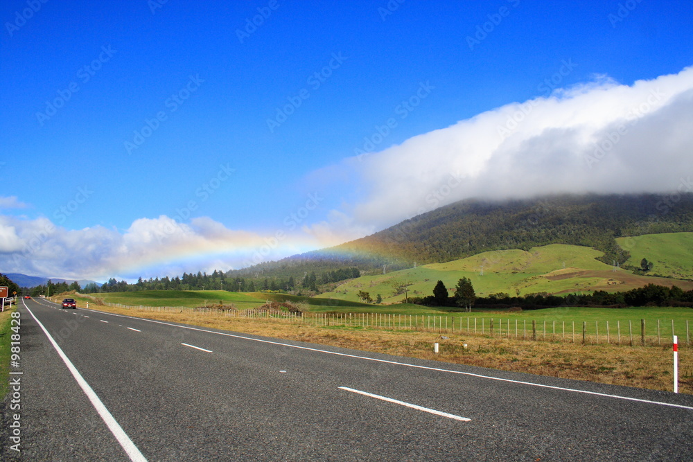 New Zealand Landscape (Rainbow)