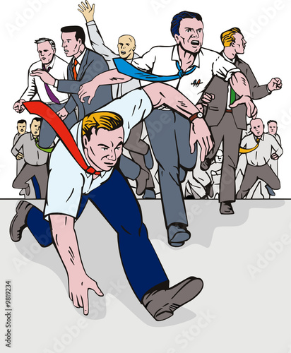 People running towards to the camera