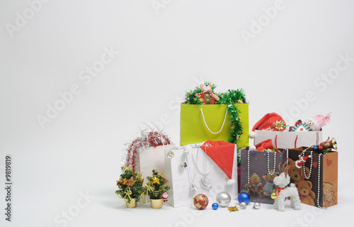 christmas gift and present on white background