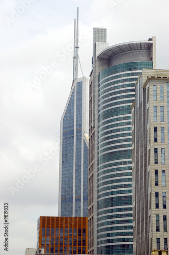 China, Shanghai. Modern skyscrapers, office buildings.