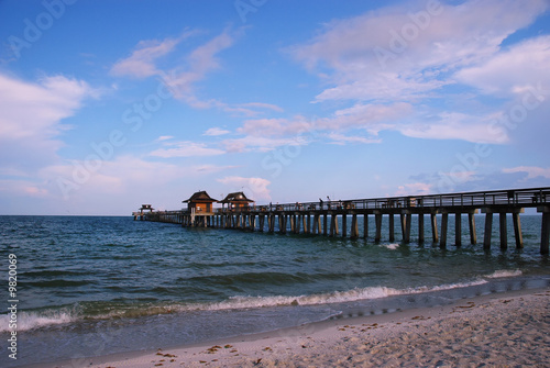 Fishing pier at municipal beach, Naples, Florida, Gulf of Mexico