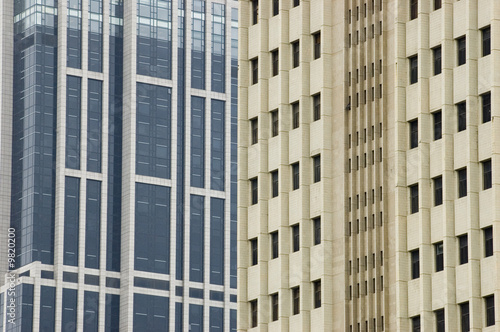 China, Shanghai. Walls of modern skyscrapers. © BartekMagierowski