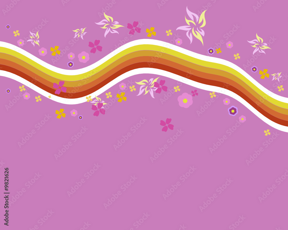 An abstract floral/retro background design