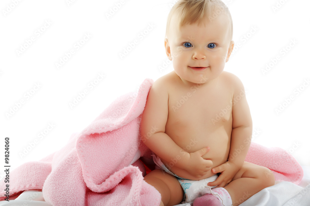 Beautiful baby. Shot in studio. Isolated on white. Beautiful baby. Shot in studio. Isolated on white.