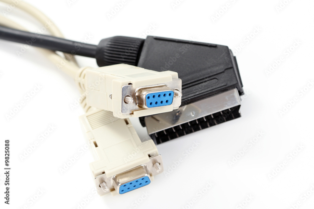 close-ups of tv and computer cable isolated on white close-ups of tv and computer cable isolated on white