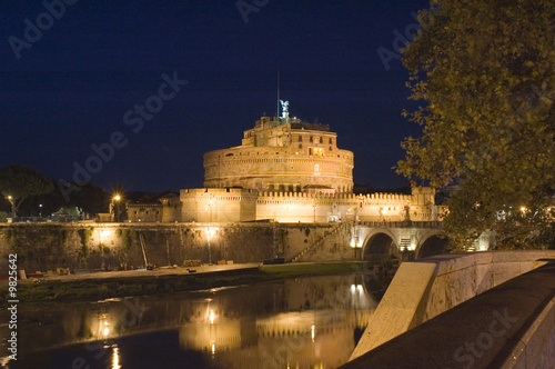 Italy Older Bridge and Castle Sant Angelo in Rome photo