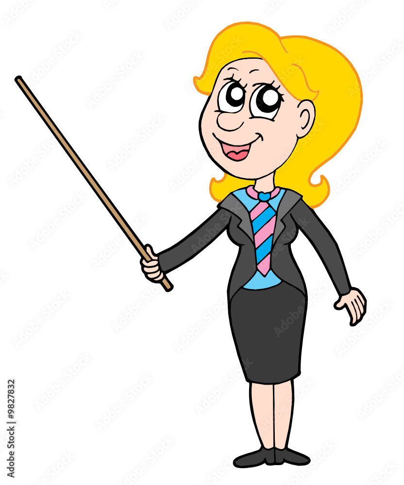 Smiling businesswoman with pointer Smiling businesswoman with pointer