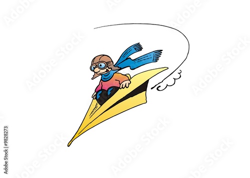 Papierflieger mit Pilot