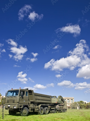 Large logistics support military truck