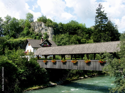 Ponte coperto sul fiume, Brunico photo